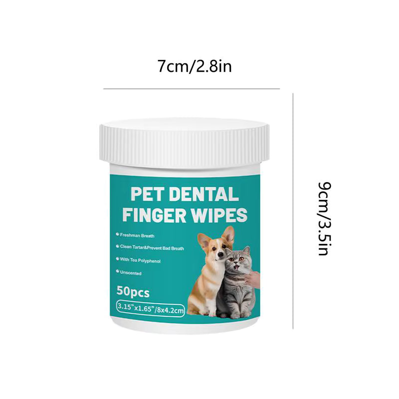 Pet Dental Finger Wipes 50 ct